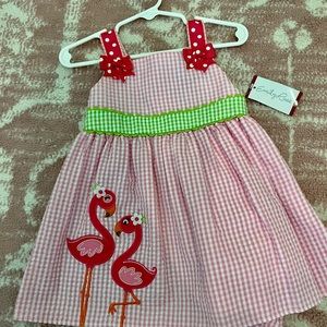 Emily Rose Seersucker Flamingo Dress - 18 months